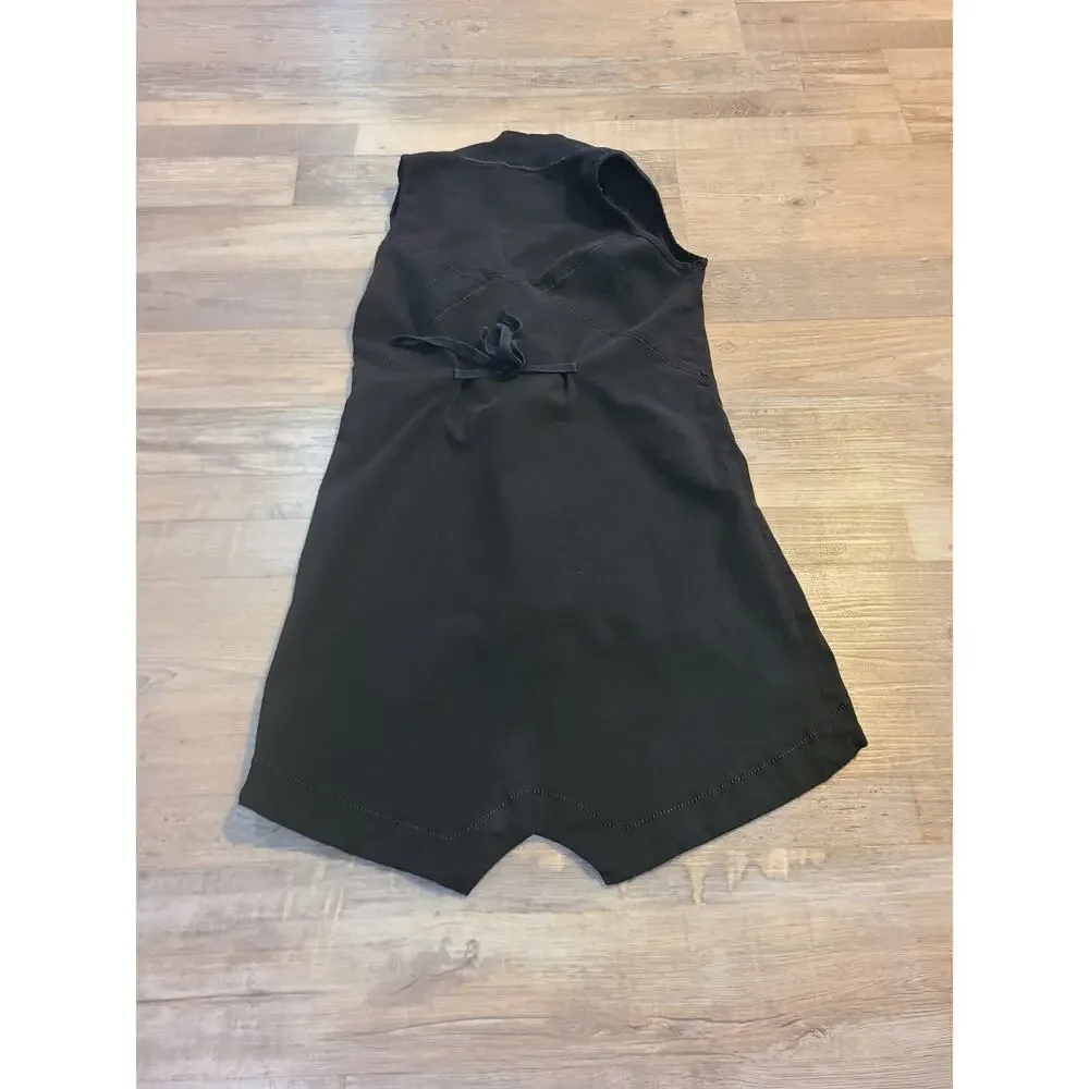 Unknown brand small womens zip up black high low vest